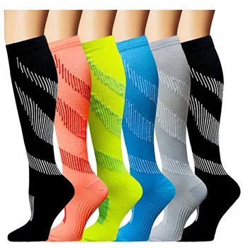 Мужские и женские Профессиональные компрессионные носки Футбольные носки Дышащие Туристические принадлежности Для медсестер Шины для голени Носки для перелетов