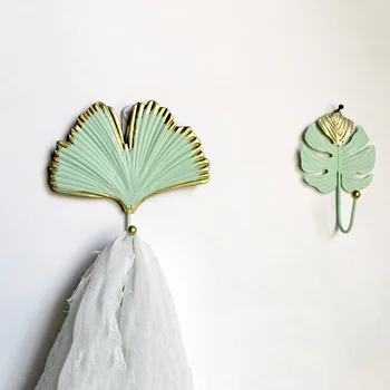 1 шт. Креативный настенный крючок для одежды, настенный крючок в форме листа, настенный крючок для дома (зеленый)