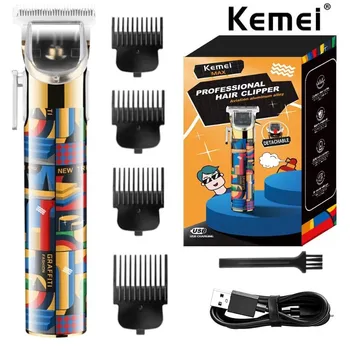 Kemei KM-MAX5087 Машинка для стрижки волос Профессиональная электрическая машинка для стрижки волос Мужской триммер Мужская USB перезаряжаемая машинка для стрижки волос