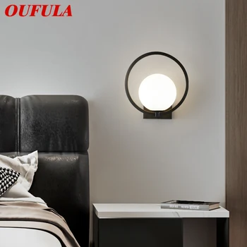OUFULA Современный Настенный светильник из черной Латуни LED Винтажное Креативное Бра для домашнего декора Кровати Гостиной