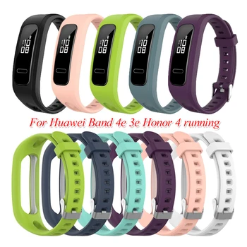 Силиконовый ремешок для часов Huawei Band 4e 3e Honor Band 4 Для бега, регулируемый браслет, сменный ремешок для смарт-часов