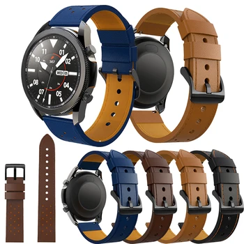 22-миллиметровый ремешок из натуральной кожи для Samsung galaxy watch 3, 45-миллиметровые ремешки Gear S3, роскошный браслет, ремешок для часов Pмешок