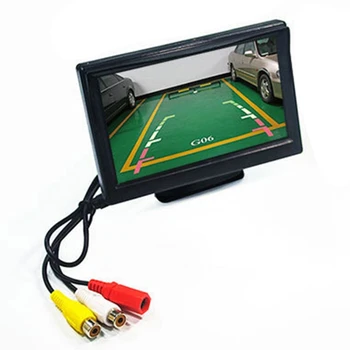 5-дюймовый автомобильный монитор заднего хода, ЖК-цифровой экран высокой четкости, двусторонний видеовход