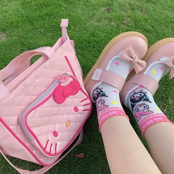Сумка Sanrio Hello Kitty, двухслойная водонепроницаемая сумка большой емкости, женская модная сумка, женская сумка-тоут, дорожные сумки, подарки для девочек
