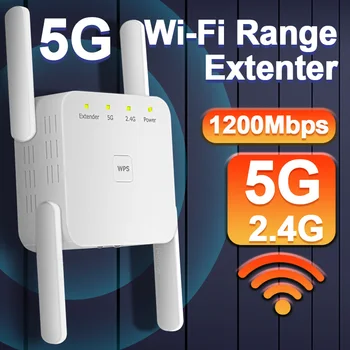 Новый 5G WiFi Ретранслятор Wifi Усилитель Сигнала Wifi Extender Сетевой Wifi Усилитель 1200 Мбит/с 5 ГГц Дальний Беспроводной Wi-Fi Ретранслятор