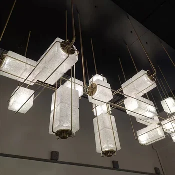 Художественная светодиодная люстра Подвесной светильник Современный дизайн роскошная вилла ресторан бар украшение потолочный светильник лобби отеля Выставка