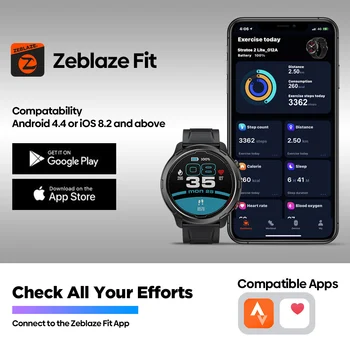Zeblaze Stratos 2 Lite Спорт на открытом воздухе GPS Смарт-часы Встроенный GPS Несколько Спортивных Режимов Компас 24 Часа В сутки Здоровье 5 АТМ Android iOS