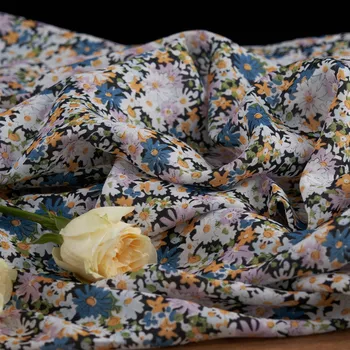 Высококачественная ткань ramie fabricDaisy для цифровой печати, высококачественные ткани для халатов, брюк и рубашек