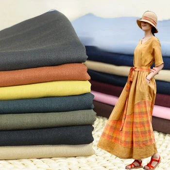 Льняная диагональная ткань в елочку, однотонный пиджак, занавеска, Оптовая продажа ткани за метр для шитья, материал для поделок