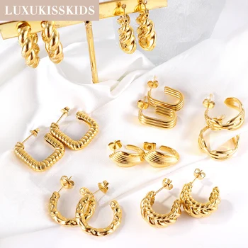 LUXUKISSKIDS Роскошные серьги-кольца золотого цвета, эстетическая Гипербола, Большие Круглые серьги-кольца, Современная мода, Корейский ювелирный подарок