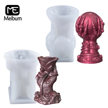 Meibum Форма для ароматерапевтических свечей ручной работы, Силиконовая форма для мыла, в которой находится роза, Дизайн Когтя дьявола, Скульптура из смолы, Украшение