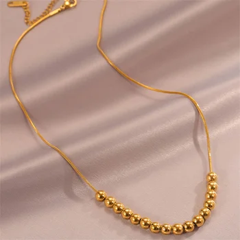 2023 Новое ожерелье с металлическим шаром Золотого цвета, простые украшения из нержавеющей стали, аксессуары для вечеринки, Темперамент, Женское ожерелье