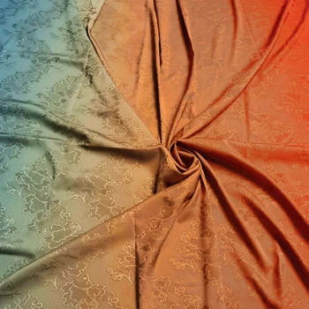 50см* 148см Шелковистая жаккардовая ткань Шармез с цветочным рисунком для платья