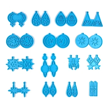 Уникальные формы для сережек, формы для ювелирных изделий из смолы, силиконовые формы для сережек с отверстием для подвешивания украшений из смолы, кулонов, брелоков R7RF