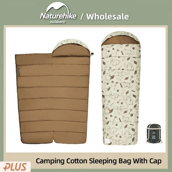 Удобный дышащий хлопковый спальный мешок с принтом Naturehike Camping Для путешествий на открытом воздухе Портативный сверхлегкий спальный мешок с крышкой