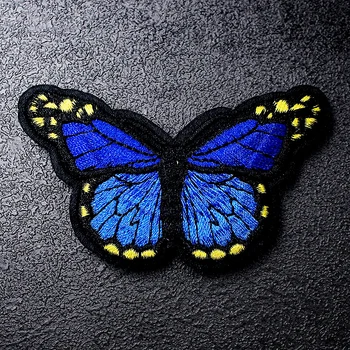 Нашивки с бабочками, Аппликация для глажки, Швейные принадлежности, Декоративные значки для одежды синего цвета