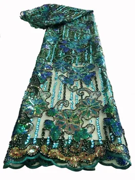 Французские блестки, тюлевое кружево, Гипюровая вышивка, Африканское сетчатое кружево с блестками, высококачественный материал, Нигерийская кружевная ткань для свадьбы