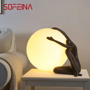 Настольная лампа SOFEINA Nordic с современным креативным орнаментом, настольная лампа из смолы, светодиодный декор для дома, гостиной, кабинета, Прикроватной тумбочки