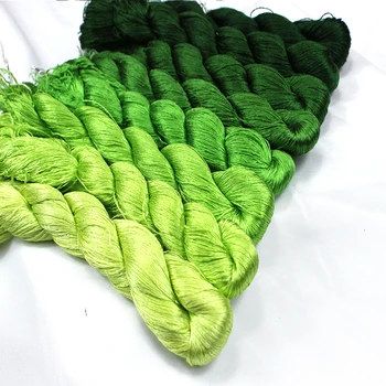 1шт 100% шелковая нить ручная вышивка вышивать крестиком 400 м шелковая нить для вышивания / /Вышивка листьями/зеленая серия