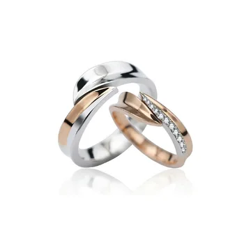 Хит продаж 2023 года, двухцветное парное кольцо в Европе и Америке, серебро S925 пробы, легкое роскошное модное простое кольцо, Серебряное кольцо