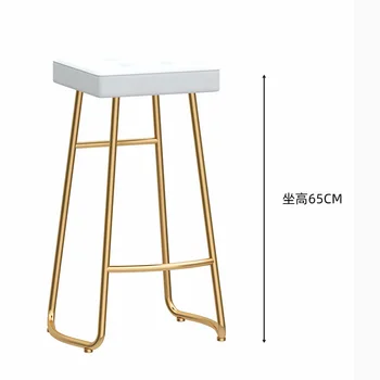 Коммерческий бытовой барный стул высокий табурет Скандинавский современный простой легкий роскошный стул со спинкой для стойки регистрации бытовой железный высокий табурет