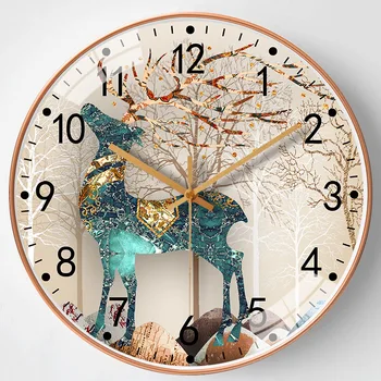 20-сантиметровые настенные часы Подвесные часы в спальне, гостиной, настенные часы с бесшумным механизмом, настенные часы на батарейках, декоративные часы
