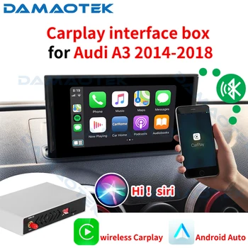 DamaoTek Android Auto Автомобильный Радиоприемник Мультимедийный Плеер Интерфейсная Коробка для Audi A3 2014-2018 Siri Голосовое Управление Онлайн Музыка