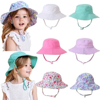 Летняя детская шляпа для маленьких мальчиков и девочек, Мультяшная Панама, Солнцезащитная шляпа, Анти-УФ, Детская Пляжная Рыбацкая панама, Детские ушанки 0-8 лет
