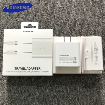 Samsung 45w US Plug Charger PD Адаптер Сверхбыстрой Зарядки Для Galaxy S23 S22 S21 S20 Note 20 Ultra 10 Plus FE Z Flip Fold 4 3 2