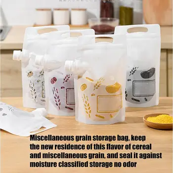 Пакеты для хранения зерна, Прозрачный Рисовый Влагостойкий Герметичный Упаковочный пакет, Утолщенный Переносной пакет с насадками Оптом для кухни