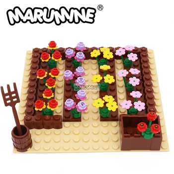 Модель Marumine, классический набор кирпичей, строительные блоки, детали, сад, MOC, Городской дом, аксессуары для ландшафта, креативные детские подарочные игрушки