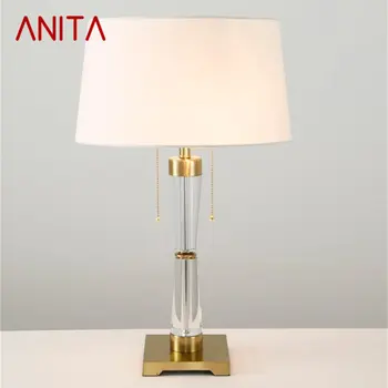 Хрустальная настольная лампа ANITA Postmodern Простое светодиодное декоративное настольное освещение для дома у кровати