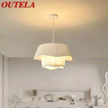 Подвесной светильник OUTELA Nordic LED Modern Creativity Pleats Белый подвесной светильник для домашней столовой спальни с романтическим декором