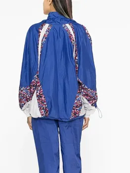 Весна 2023, Женская куртка в стиле пэчворк с цветными буквами, Ветрозащитная куртка с длинным рукавом на молнии