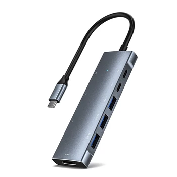 9 В 1 USB 3.0 Type C USB C КОНЦЕНТРАТОР для ПК Ноутбук Mac Pro Pro с HDMI-совместимым аудио адаптером PD SD / TF 3,5 мм