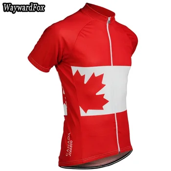 Новая мужская велосипедная майка Сборной Канады красного цвета с коротким рукавом, Одежда для верховой езды, Топы, рубашка, Быстросохнущая Велосипедная одежда, Дышащая