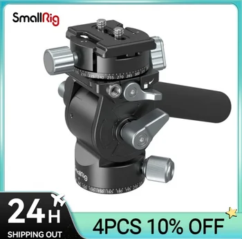 SmallRig Легкая жидкая видеоголовка, поворачивающаяся на 360 ° со съемной телескопической ручкой, регулируемая Легкая портативная 3457