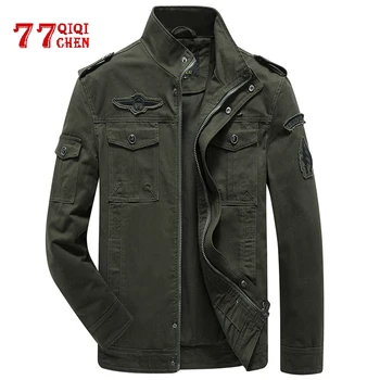 Мужская куртка в стиле милитари, весенне-осенние хлопковые мужские куртки и пальто из армейского хлопка, большие размеры M-6XL, модная мужская куртка-бомбер с повязкой на рукаве,