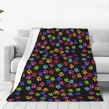 Радужные одеяла с лапами, плюшевые винтажные теплые одеяла для собак, кошек, весна/Осень