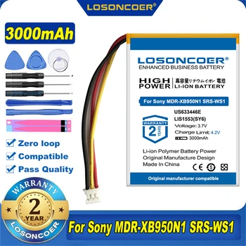 100% Оригинальный Аккумулятор LOSONCOER US633446E LIS1553 (SY6) 1-853-406-13 Для Наушников Sony MDR-XB950N1 SRS-WS1 WH-CH700N