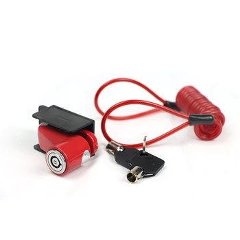 Аксессуары для электрического скутера M365 с противоугонным замком, многофункциональный противоугонный замок для блокировки дискового тормоза Xiaomi (черный + красный)