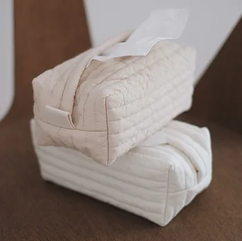 【Оригинальный дизайн JFdesign】 Тканевая сумка из стеганой хлопчатобумажной ткани в минималистичном стиле для спальни и гостиной