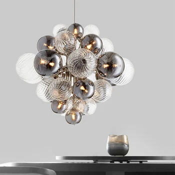 Подвесной светильник Nordic glass bubble ball в стиле постмодерн, креативный светильник для спальни, столовой, кухни, подвесной светильник magic bean