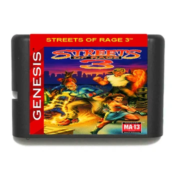 Streets Of Rage 3 16-битная корзина для воспроизведения игровых карт MD для Sega Genesis Mega Drive
