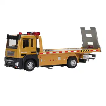 Игрушечная модель бортового прицепа, игрушечный бортовой грузовик из прочного сплава, имитация в масштабе 1/32 со светом и музыкой для детей на открытом воздухе