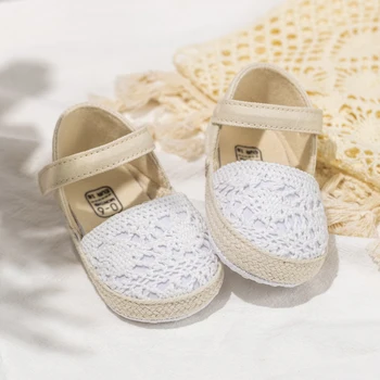 KIDSUN/ Новая обувь для маленьких девочек; белые туфли принцессы на мягкой хлопчатобумажной подошве; обувь для первых ходунков для малышей; обувь для кроватки для новорожденных;