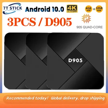 3 шт./лот Android TV Box 4k Smart S905L 4 ГБ 32 ГБ Android 10,0 D905 TV Box 24 часа для отправки Бесплатная доставка