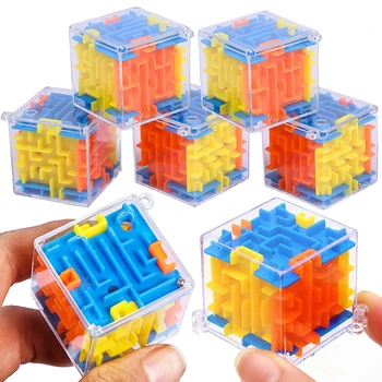 Веселый 3D лабиринт, развивающая игрушка, мини-волшебный куб, игрушки-головоломки, головоломки для мозга, игрушки для детей, развивающие игры для раннего развития, снимающие стресс
