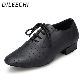 Современные танцевальные туфли из натуральной кожи DILEECHI, мужские туфли для квадратного танца, туфли для латиноамериканских танцев, каблук 25 мм