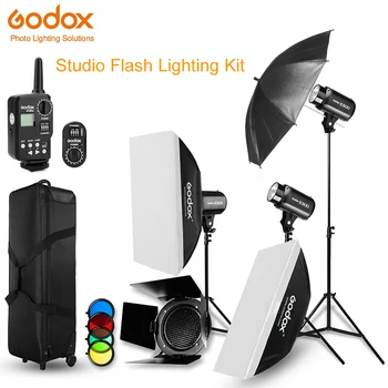 Комплект стробоскопических студийных вспышек Godox мощностью 900 Вт Для фотографического освещения -стробоскопы, двери сарая, подставки для освещения, софтбоксы, триггеры, зонты